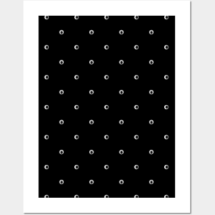 Googly eye polka – black Posters and Art